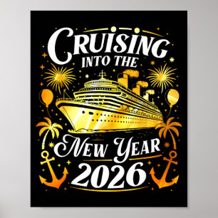 Poster Navegando Para O Ano Novo 2026 Feliz Ano Novo Famí