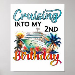 Poster Navegando Para o Meu 2º Aniversário Cruzeiro Viage