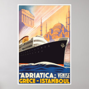 Pôster Navegue o design do vintage de Adriatica