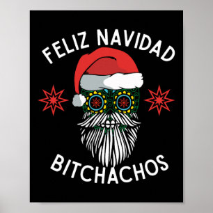 Poster Navidad Bitchachos Engraçado Espanhol Feliz Natal