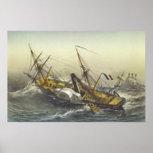 Poster Navio a vapor Fulton