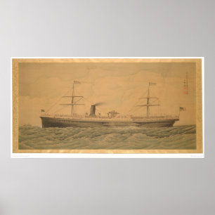 Pôster Navio a vapor pacífico Sacramento (1607A)