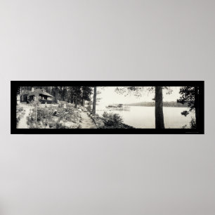 Pôster Navio a vapor Tahoe Emerald Bay Foto 1910