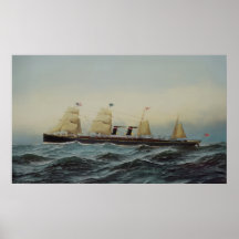 NAVIO A VAPOR Transatlântico da Linha Guion do Ala