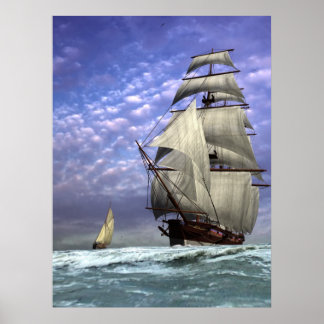 Poster Navio alto e Ketch