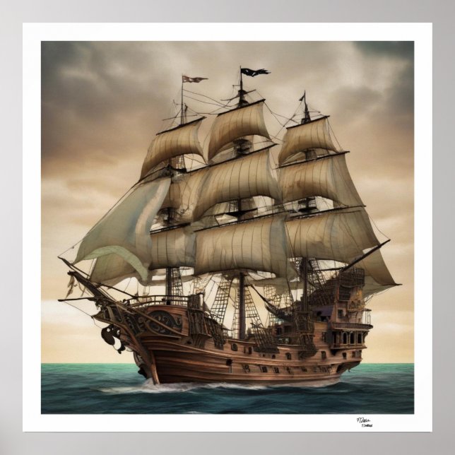 Poster Navio Antigo (Frente)