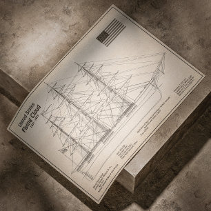 Poster Navio Clipper Flying Cloud - Planta do Navio SD