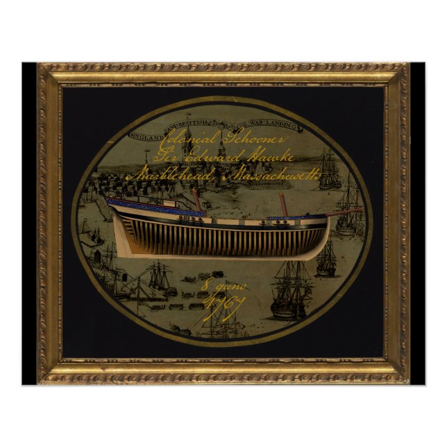 Pôster Navio Colonial Americano Sir Edward Hawke (Frente)
