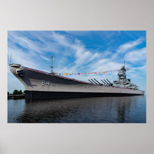 Poster Navio de batalha USS Wisconsin BB-64 Nave de Vesti