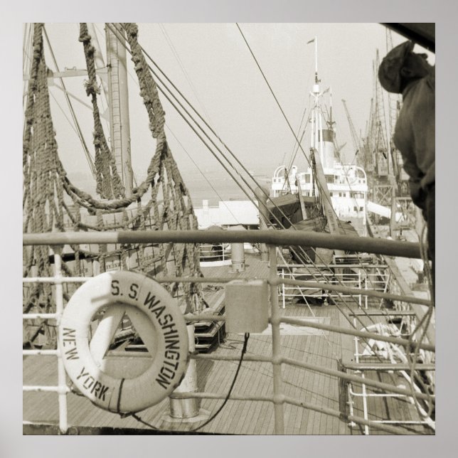 Poster Navio de cruzeiro de luxo de Washington - 1930 (Frente)