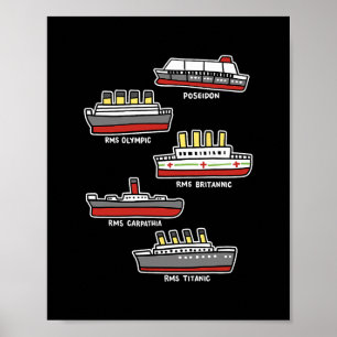 Poster Navio de Cruzeiro Famoso Rms Titanic Britanic Pose