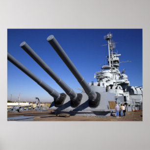 Pôster Navio de guerra USS Alabama no Memorial Battleship