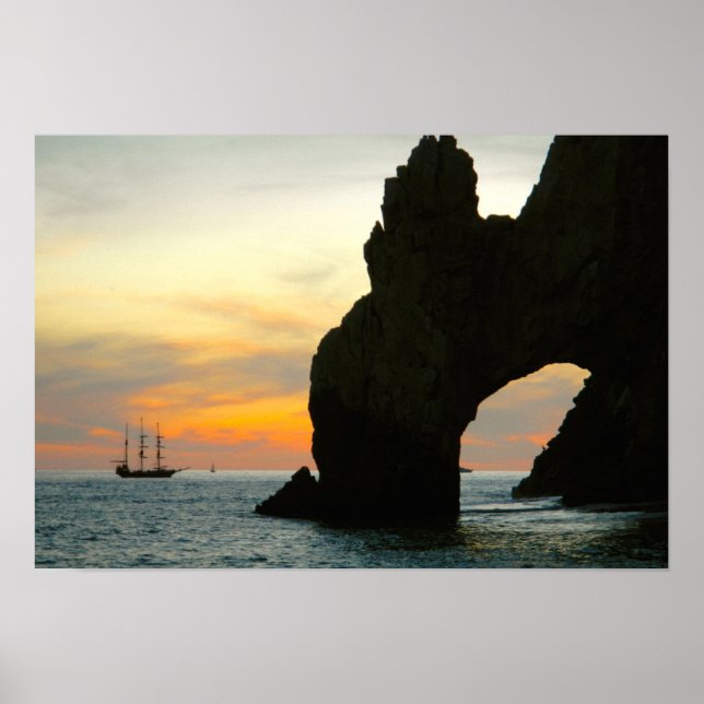 Pôster Navio De Navegação Tradicional Ao Sunset, Arcos De (Frente)