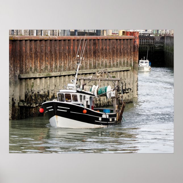 Poster Navio de pesca no Le Tréport, em França (Frente)
