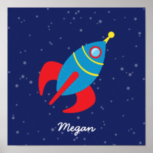 Pôster Navio de Rocket no espaço