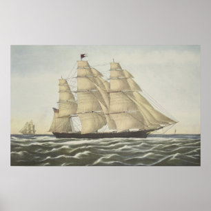 Poster Navio de tosquiadeira, nuvem de voo