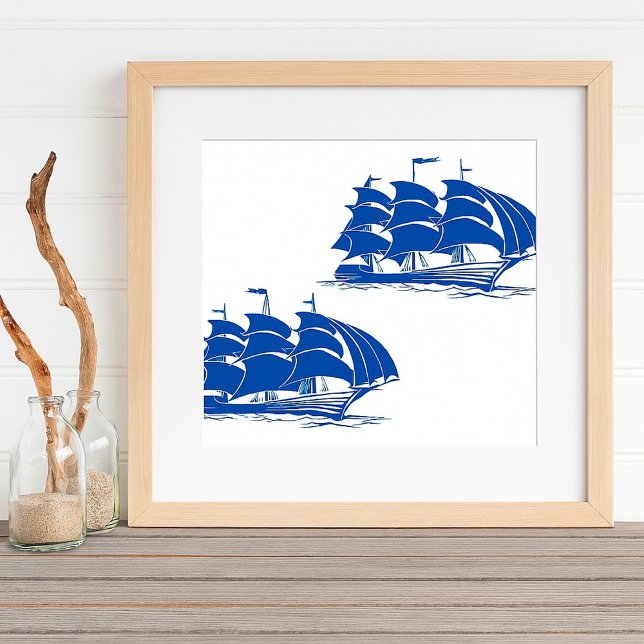 Poster Navio de Velas Antigo Clipper Náutico Oceano (Criador carregado)