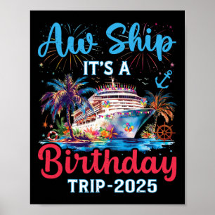 Poster Navio É Uma Viagem De Aniversário Da Família Cruis
