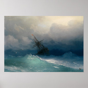 Pôster Navio em mares tormentosos