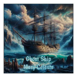Pôster Navio Fantasma Mary Celeste Assombrando Mistério M