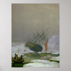 Poster Navio no mar polar, o 12 de dezembro de 1798