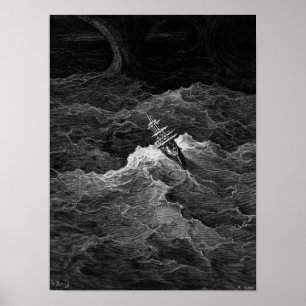 Poster Navio no mar tormentoso
