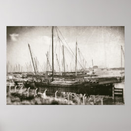 Poster Navio no porto náutico