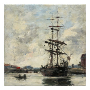 Pôster Navio no Touques Eugene Boudin (Francês, 1824-189