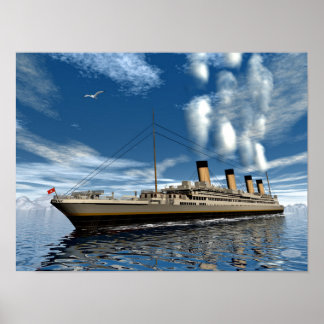 Poster Navio Titanic - renderização 3D.j