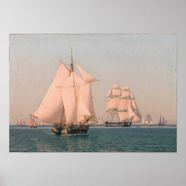 Poster Navios à vela em uma brisa suave (Frente)