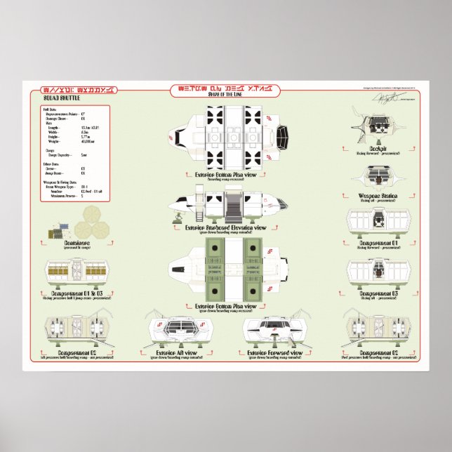 Pôster Navios da Frota: Ref. Shuttle Esquadrão. Gráfico (Frente)