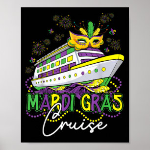 Poster Navios de Cruzeiro de Mardi Gras Enviam Contas Fes