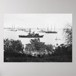 Pôster Navios de transporte da guerra civil, 1860s