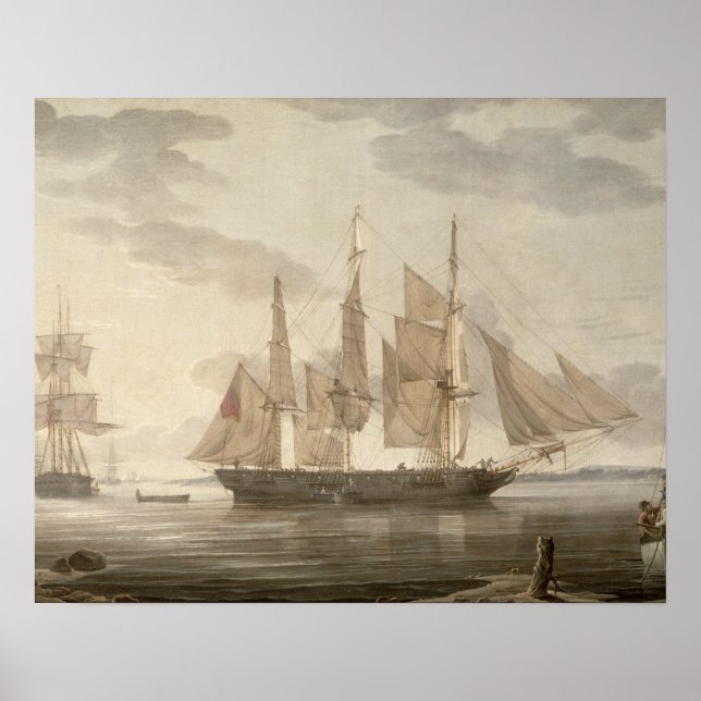 Poster Navios em Harbour, 1805 (petróleo na canvas) (Frente)