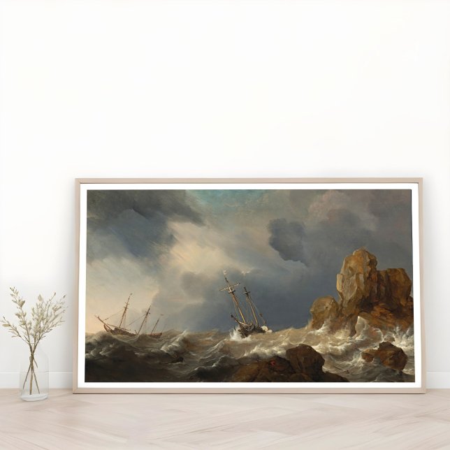 Poster Navios em uma Gale, Marinha (Criador carregado)