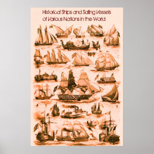 Poster NAVIOS INTERNACIONAIS DE NAVIOS DE VINTAGEM, Sepia