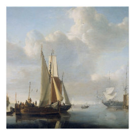 Pôster Navios na costa, Willem van de Velde (II),