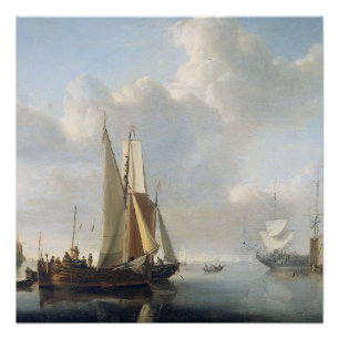 Pôster Navios na costa, Willem van de Velde (II),