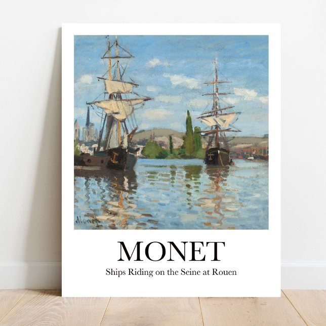 Poster Navios que navegam no Sena em Rouen por Claude Mon (Monet's Seine Dream: Paris in Brushstrokes! High-quality poster)