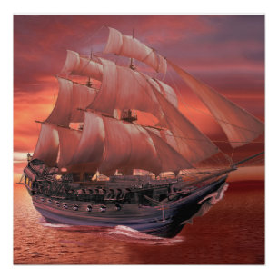 PÔSTER NAVIOS ZEN AO PÔR DO SOL