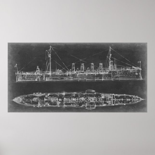 Poster Navy Cruiser Blueprint (Frente)