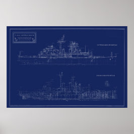 Poster Navy Light Cruiser Little Rock Blueprint