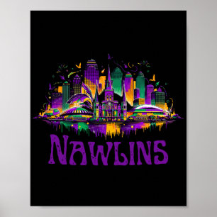 Poster Nawlins Nova Orleans Paisagem Urbana Lembrança de