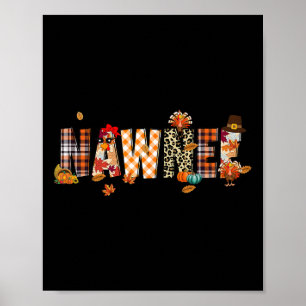 Poster Nawnee Peru Retro Outono Outono Leopardo Dia de Aç