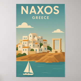 Poster Naxos Grécia Mínima vibrante