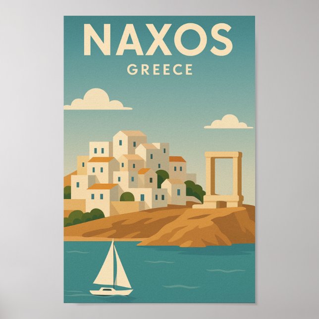 Poster Naxos Grécia Mínima vibrante (Frente)