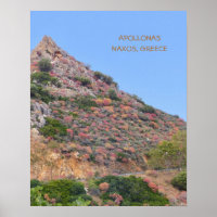 Naxos, Grécia/ Vegetação Colorida na Encosta da Mo