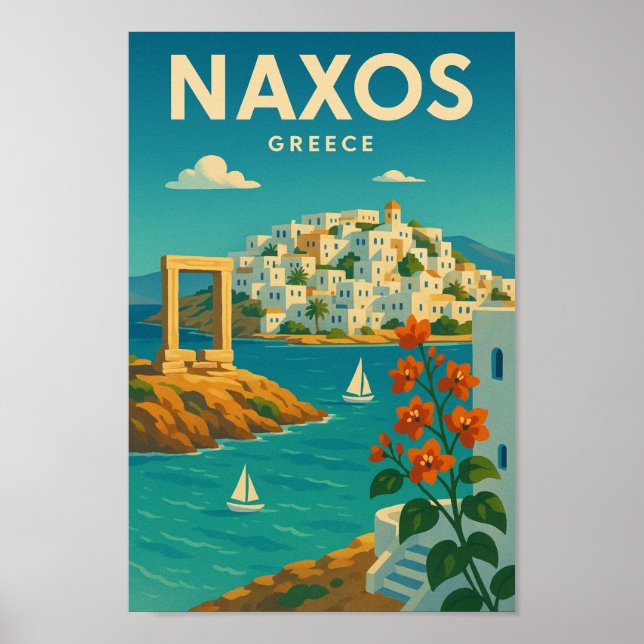 Poster Naxos Grécia vibrante (Frente)