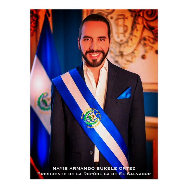 Pôster Nayib Bukele, Presidente de El Salvadore (Frente)