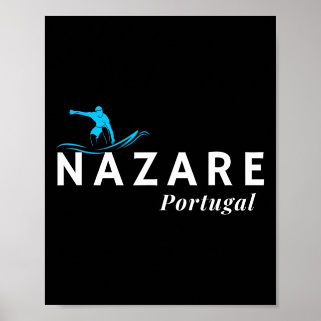 Poster Nazare Portugal Wave Surf Surfing Surfer  (Frente)